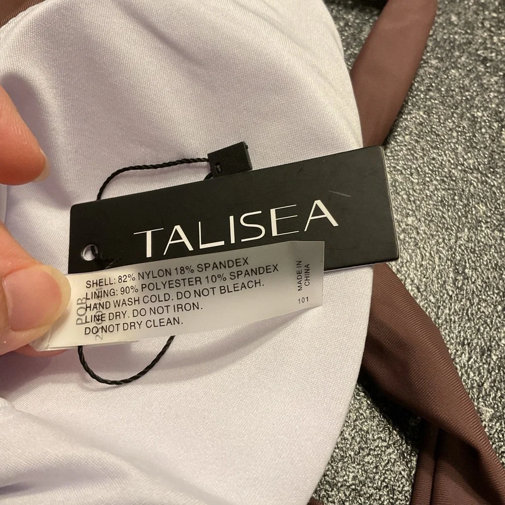NWT Talisea Brown Halter Bikini Top XL